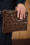 Yıldız Desenli Clutch Çanta Kahverengi