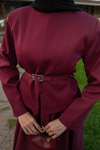 Yırtmaç Detaylı Takım Bordo