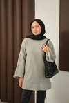 Yumoş Triko Tunik Gri