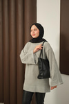 Yumoş Triko Tunik Gri