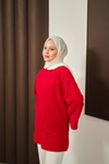 Yumoş Triko Tunik Kırmızı