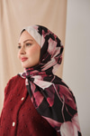 Zambak Desenli Soft Şal Pembe