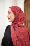 Zikzak Desen Şal Bordo