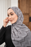 Zikzak Desen Şal Füme