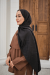 Zikzak Desen Şal Siyah