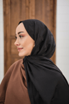 Zikzak Desen Şal Siyah