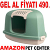 Amazon Joy Pet Üçgen Kapalı Kedi Tuvaleti Yeşil Gel Al 35013365 Amazon Pet Center
