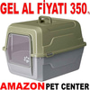 Amazon Tam Açılır Kapalı Kedi Tuvaleti Haki 52x37x48 cm Gel Al 35013273 Amazon Pet Center