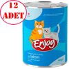 Enjoy Somonlu Kedi Konservesi Sos İçinde Et Parçacıklı 400 Gr 12 Ad 35006718 Amazon Pet Center