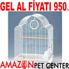 Euro Gold Paraket Kafesi Beyaz Oval Çatılı 18243000 Amazon Pet Center