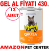 King Kedi Konservesi Tavuklu Sos İçerisinde Et Parçacıklı 400 gr 12 AD Gel Al 35005476 Amazon Pet Center