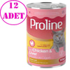 Proline Kedi Konserve Maması Pate Tavuklu ve Ciğerli 395 Gr 12 AD 20593001 Amazon Pet Center
