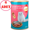 Smart Heart Kedi Konservesi Jöle İçinde Tavuklu ve Sardalyalı 400 Gr 6 AD 35003908 Amazon Pet Center