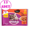 Whiskas Pouch Güveç Sığır Etli Kedi Konservesi 4 X 85 gr 13 AD 32122381 whiskas Yetişkin Kedi Konserve Mamaları Amazon Pet Center