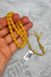 925 Ayar Gold Gümüş Püsküllü Orta Boy Zar Kehribar Tesbih