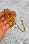 925 Ayar Gold Gümüş Püsküllü Zar Kehribar Tesbih