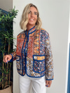Etnik Desenli Kapitone Ceket