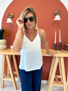 İp Askılı Beyaz Şifon Bluz
