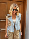 Leopar Detaylı, Twist Model Jean Yelek
