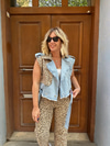 Leopar Detaylı, Twist Model Jean Yelek