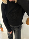 Önü Logo Kabartmalı , Siyah Triko