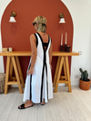 Orjinal Model Siyah Beyaz Poplin Elbise
