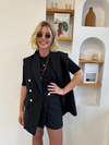 Siyah Blazer Yelek & Şort Etekli Takım