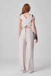 Çift Bel Bantlı Wide Leg Pantolon
