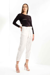 Crop Bağlama Detaylı Triko Bluz