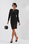 Cut Out Detaylı Gold Zincirli Mini Elbise