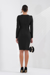 Cut Out Detaylı Gold Zincirli Mini Elbise