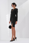 Cut Out Detaylı Gold Zincirli Mini Elbise