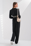 Cut Out Detaylı Logolu Lastikli Crop Bluz