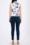 Denim Efektli Batik Desenli Yelek
