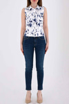 Denim Efektli Batik Desenli Yelek