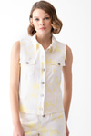 Denim Efektli Batik Desenli Yelek