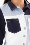 Denim Efektli Koton Ceket