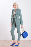 Desenli Düğmeli Kruvaze Blazer Ceket