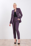 Desenli Düğmeli Kruvaze Blazer Ceket