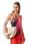 Desenli Halter Yaka Elbise