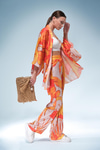 Desenli Saten Kimono
