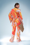 Desenli Saten Kimono