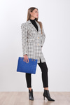 Dokulu Uzun Blazer Ceket