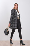 Dokulu Uzun Blazer Ceket