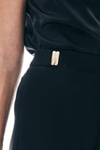 Gold Aksesuarlı Bol Paça Pantolon