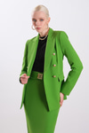 Gold Düğmeli Kruvaze Blazer Ceket