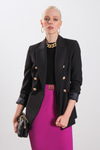 Gold Düğmeli Kruvaze Blazer Ceket