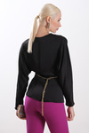 Gold Zincirli Saten Bluz