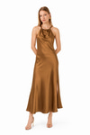 Halter Yaka Saten Elbise