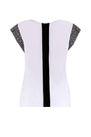 Kayık Yakalı Monogram Desenli Bluz